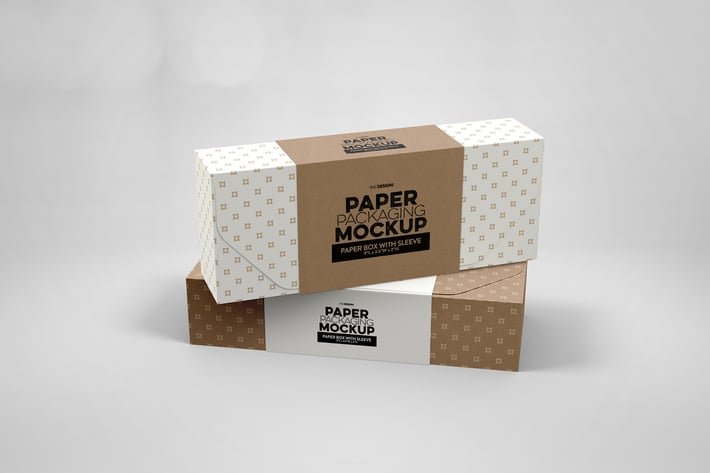 Paper Boxes with Sleeve Mockup