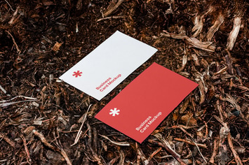 Business Card Mockup on The Ground