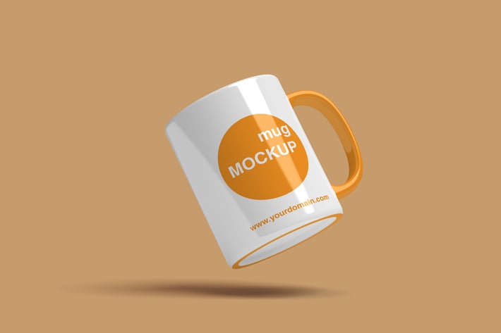 Flying Mug Mockup
