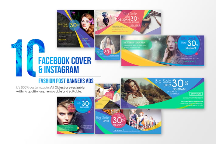 10 Facebook Cover & 10 Instagram Fashion Post Bann