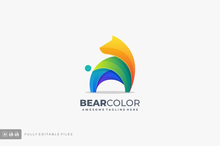 Bear Colorful Logo Template