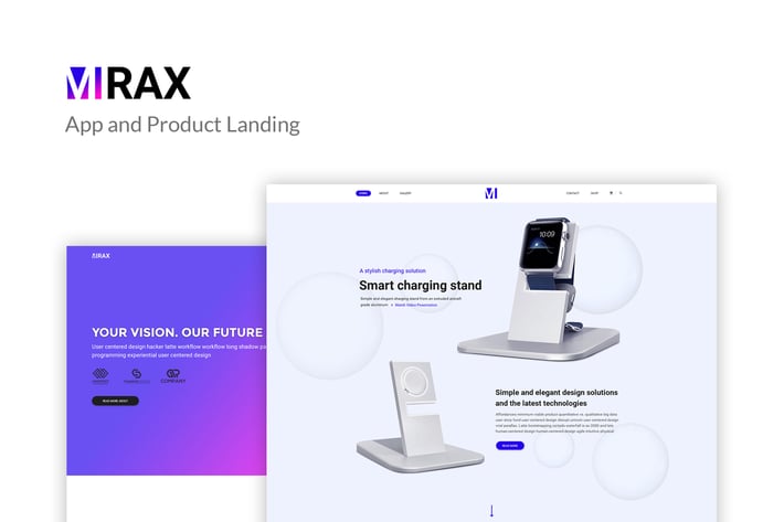 Mirax - App & Product Landing Page PSD Template
