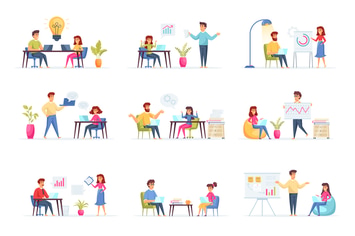 Business Meeting People Character Situation Scenes