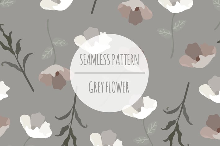 Grey Flower – Seamless Pattern