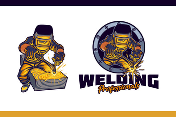 Professional Welder Mascot Character Logo