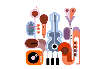 Music Instruments vector design (6 options)