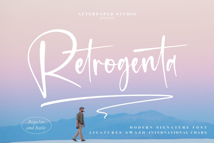 Retrogenta Modern Signature Font
