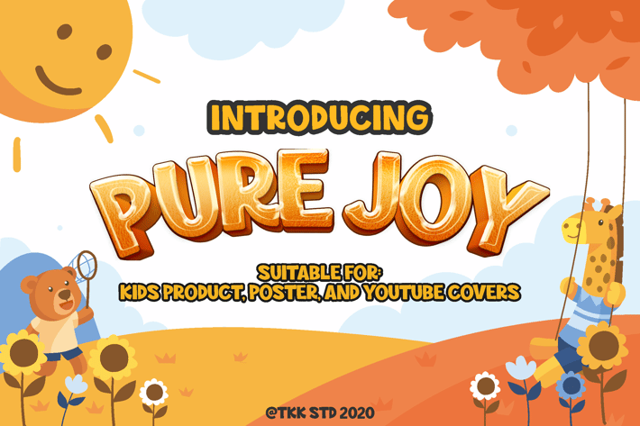 Pure Joy - all cap Funny Display font