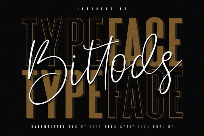 Bittods Handwritten Signature Font Free Sans Serif