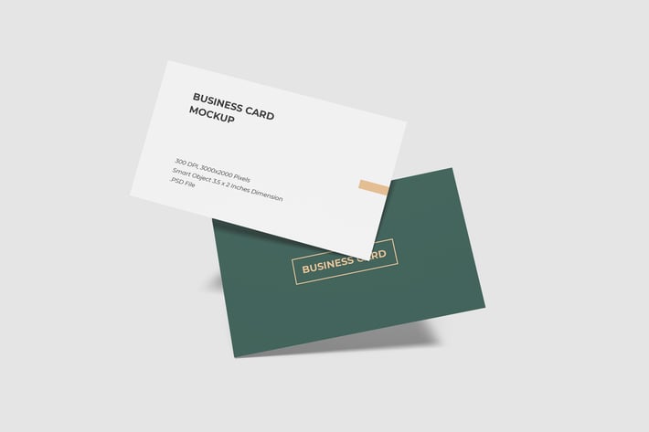 Flying Business Card Mockup