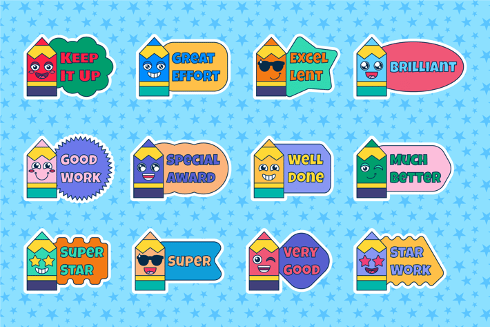 Preschool Reward Motivational Stickers Set