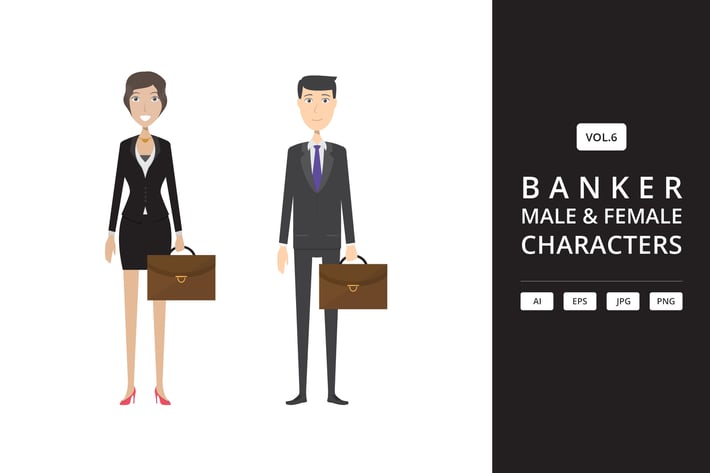 Banker - Male & Female Characters Vol.6