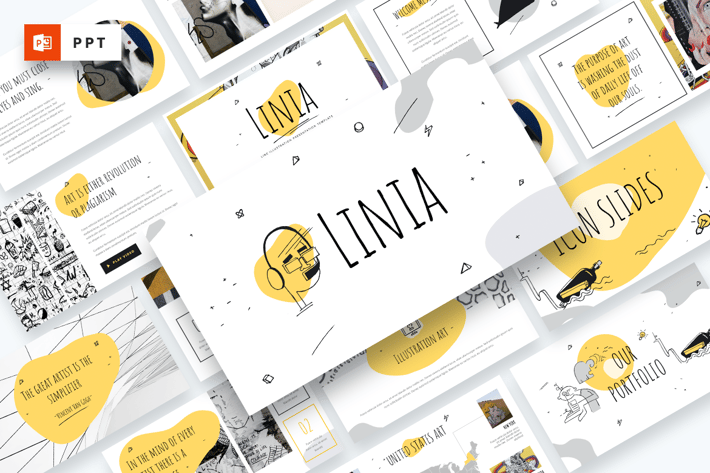 LINIA - Line Illustration Powerpoint Template