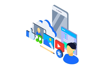Social Media Isometric Illustration