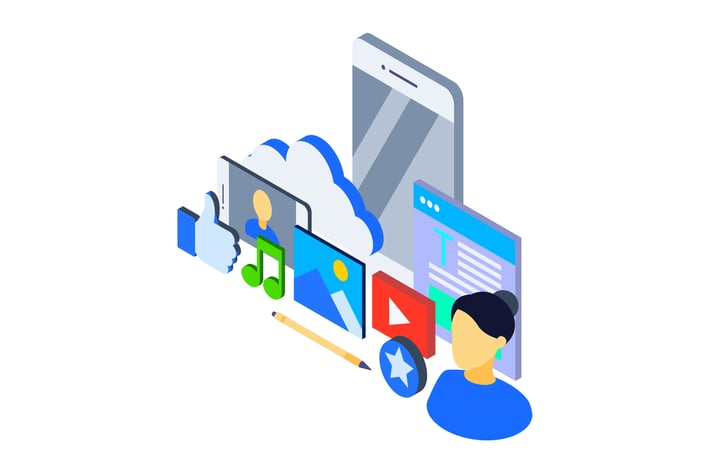 Social Media Isometric Illustration