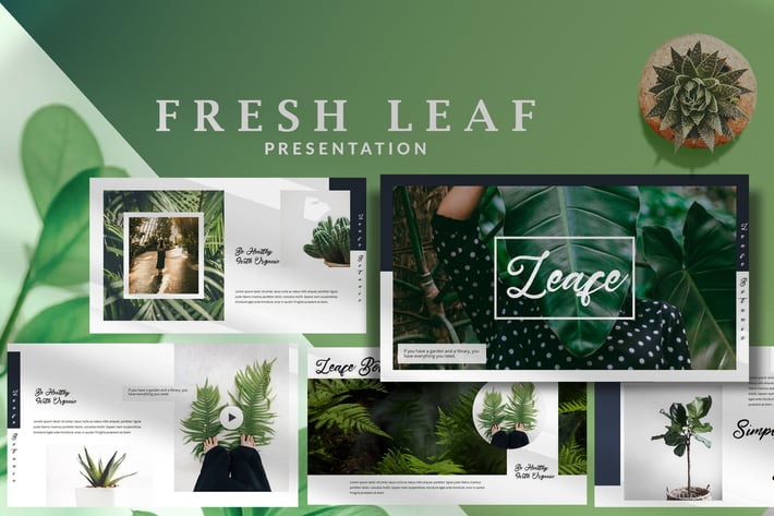 Minimal Fresh Leaf - Nature Powerpoint Template