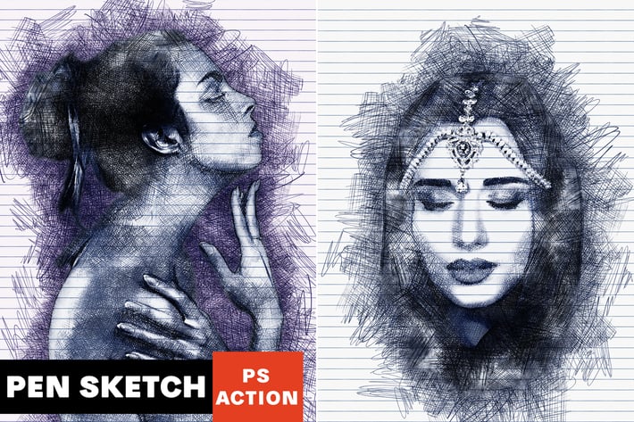 Pen Sketch Photoshop Action