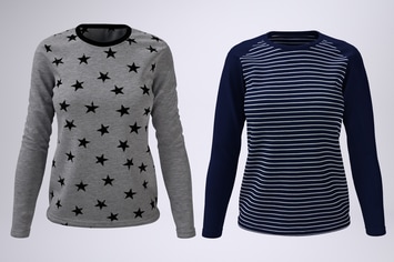 Woman's Long Raglan Sleeve T-Shirt Mock-Up