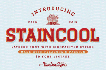 Staincool - Retro Layered Font