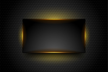 Black glowing frame on dark perforated background