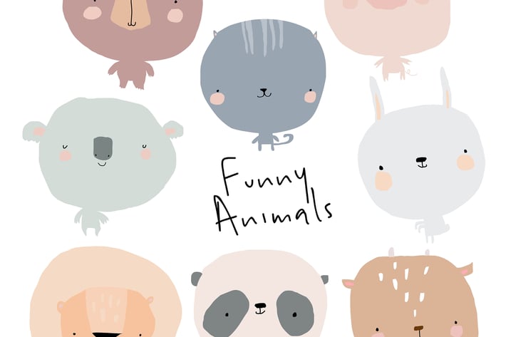 Vector Set of Cute cartoon Animals 