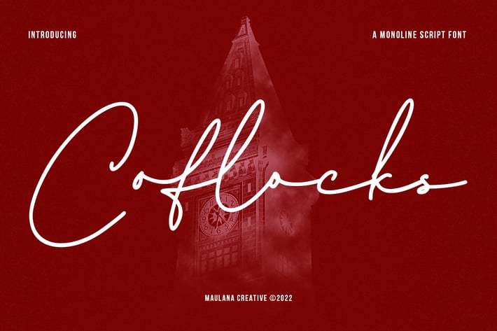 Coflocks Monoline Script Font