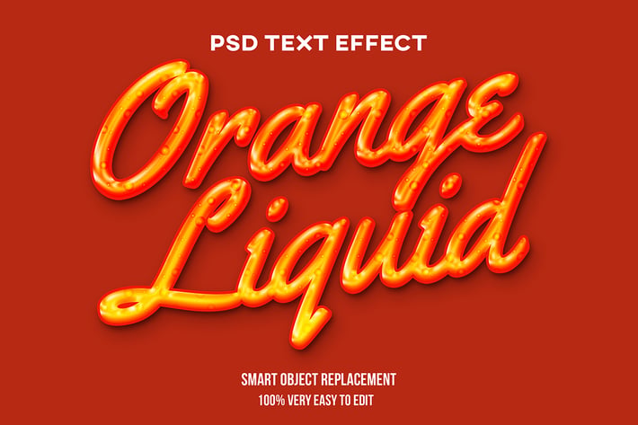 Orange fluid text effect