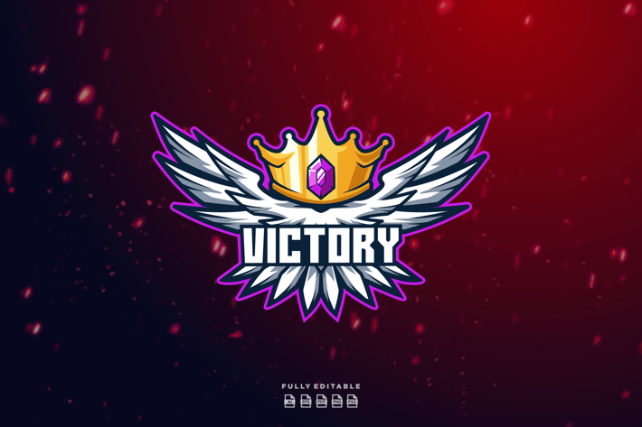 Crown Flying Champion Logo Template
