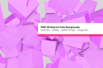Pink 3D Abstract Cubes Backgrounds