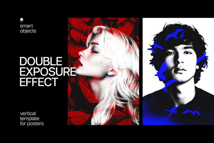 Grain Double Exposure Poster Effect