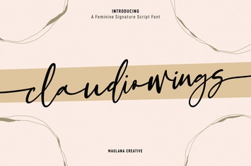 Claudio Wings Feminine Signature Script Font