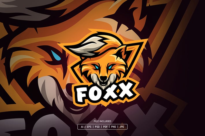 Fox head esport logo template