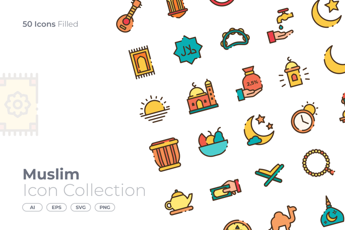 Muslim Filled Icon