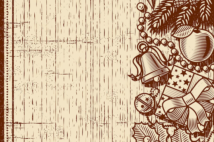 Retro Christmas Background Brown