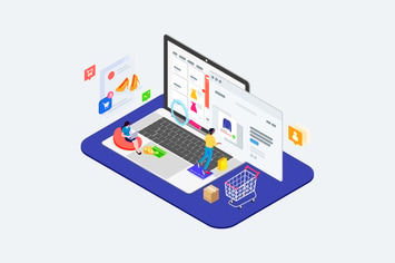 Shopping Online with VR Isometric - T2