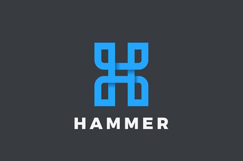 Letter H Logo design Linear style