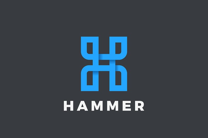 Letter H Logo design Linear style