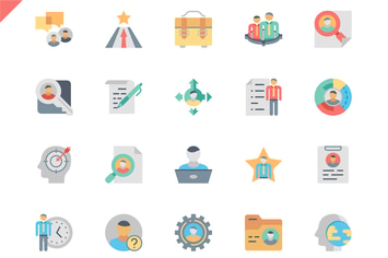 Simple Set Head Hunting Flat Icons