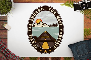 Vintage Travel Logo / Retro Mountain Badge