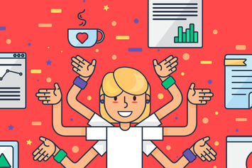 European Female IT Specialist Illustration