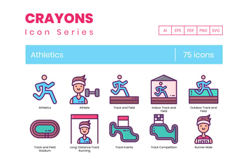 75 Athletics Line Icons