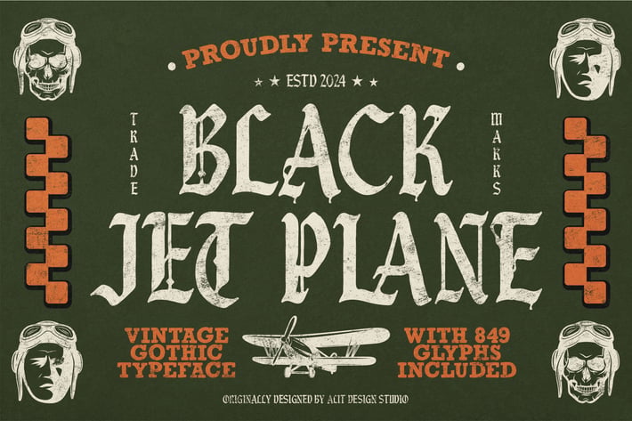 Black Jet Plane Typeface
