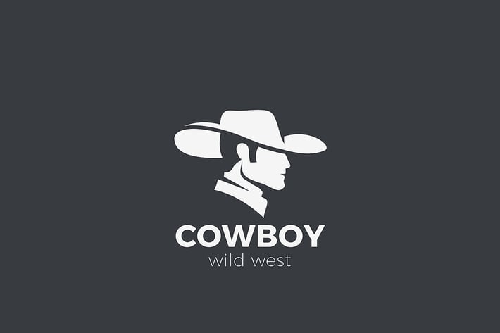 Cowboy Wrangler Head Logo design