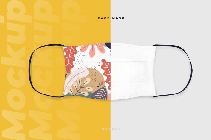 Cotton Face Mask Mockup Template