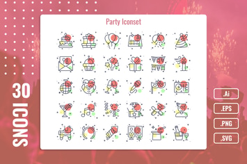 30 Iconset Party with 5 styles variant