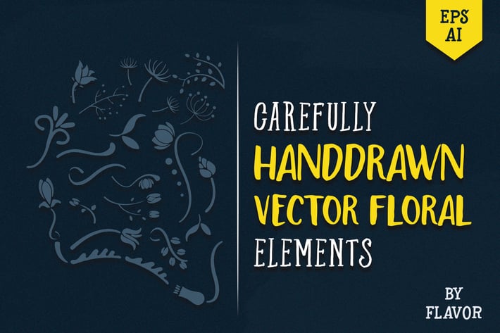 handdrawn vector floral