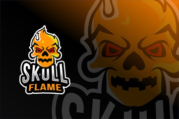 Skull Flame Esport Logo Template
