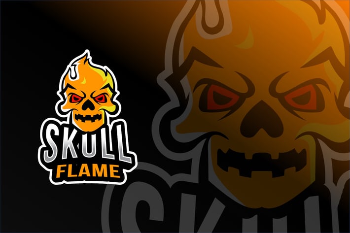Skull Flame Esport Logo Template