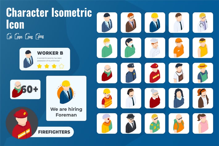25 Iconset Isometric Character