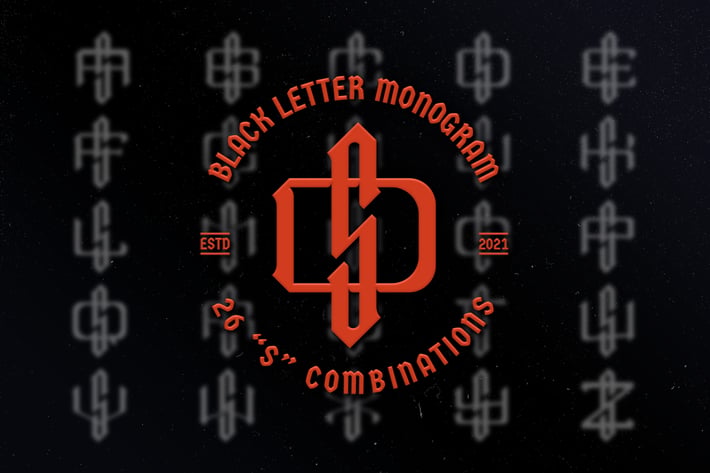 S Black Letter Monogram Logo Vol.3